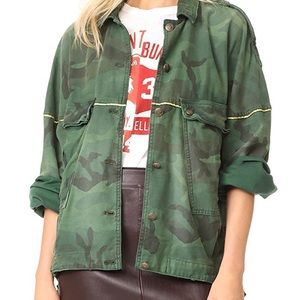 Free people slouchy camo military jacket - size S
